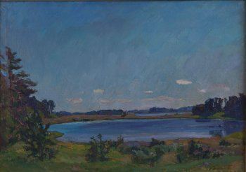 Озеро Малинец (Михайловское). 1986г. Холст, масло. 70х104
