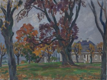 Михайловское.Осень. Дом А.С. Пушкина. 1999г. Холст, масло. 60х80