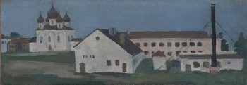 Белозёрск. 1973г. Холст, масло. 35х100
