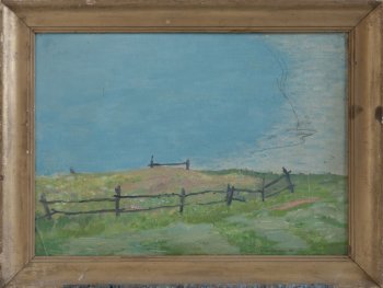 Околица. 1972г. Картон, масло. 50х70
