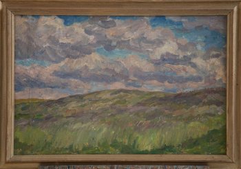 Рожь. 1992г. Фанера, масло. 49х73
