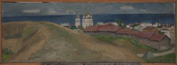 Белозёрье. 1983г. Холст, масло. 35х100