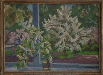 Груша в цвету. 1996г. Холст, масло. 72,5х100