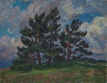 Три сосны.Михайловское. 1998г. Холст, масло. 70х90