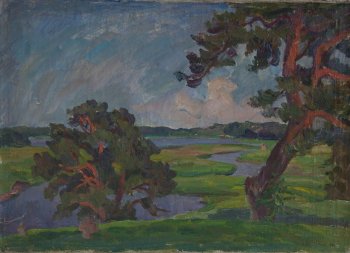 Долина реки Сороти с Савинной горы. 1998г. Холст, масло. 54х75
