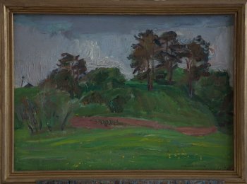 После грозы (Ахтырка). 1978г. Фанера, масло. 49,5х69
