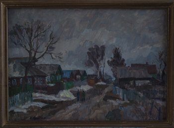 Конец марта (Переславль-Залесский. Ул. Свистуха). 1993г. Холст, масло. 52х73