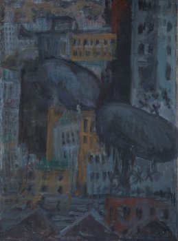Москва.Октябрь (Болотная площадь). 1941г. Фанера, масло. 108х80