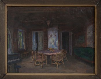Бугры.В доме Кончаловского. 1994г. Холст, масло. 69х80