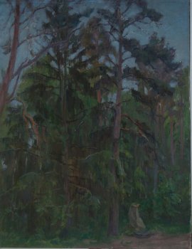 Пушкинский заповедник.Псковская обл. В Михайловской роще. 1984г. Холст, масло. 103х80