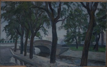 Летний сад. 1973г. Холст, масло. 65х107