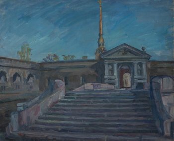 Ленинград.Петропавловская крепость. Невские ворота. 1988г. Холст, масло. 65х80