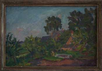Вечер. Фанера, масло. 40,5х60