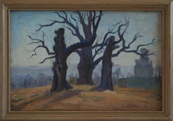Коломенское.Три дуба. 1948г. Холст, масло. 40х60