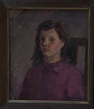 Б/Н (портрет девочки). 1955г. Фанера, масло. 52,5х45,5