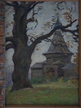 Коломенское. 1950г. Фанера, масло. 56х39,5