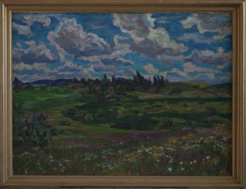 Облачный день. 1990г. Холст, масло. 75х100