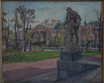 Весна.Набережная Фонтанки. 1987г. Холст, масло. 65х80