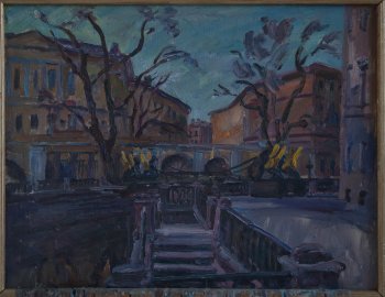 Санкт-Петербург (мост с грифонами). 1992г. Холст, масло. 50х65