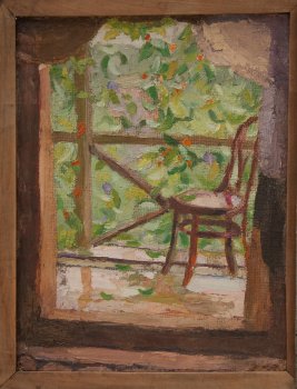 Мокрая терраса. 1948г. Фанера, масло. 47,5х38
