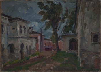 Псков. Палаты купца Меньшикова. 1994г. Картон, масло. 32,5х42,5