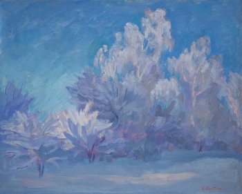 Иней. 1957г. Холст, масло. 80х100