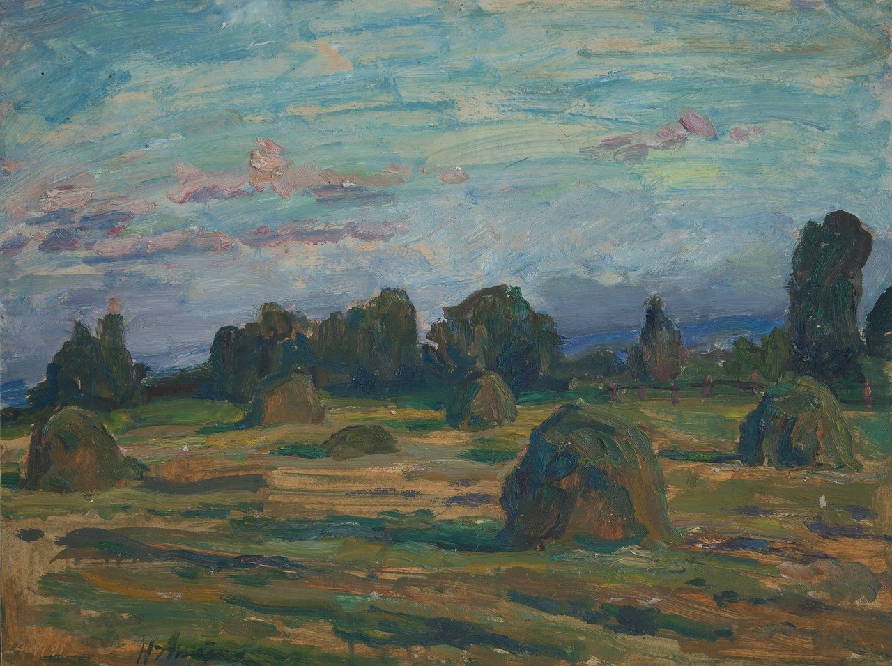 Утро. 1984г. Оргалит, масло. 46х62
