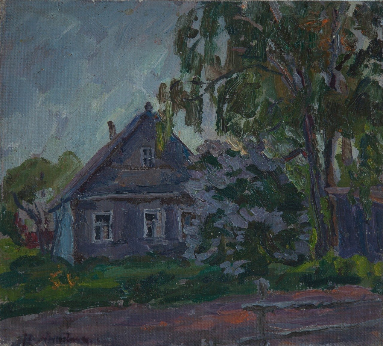 Утро (сирень). 1984г. Холст, масло. 33х38