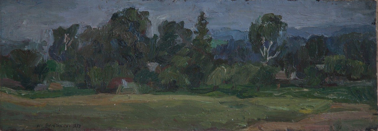 Б/Н. 1980г. Картон, масло. 14х38,5