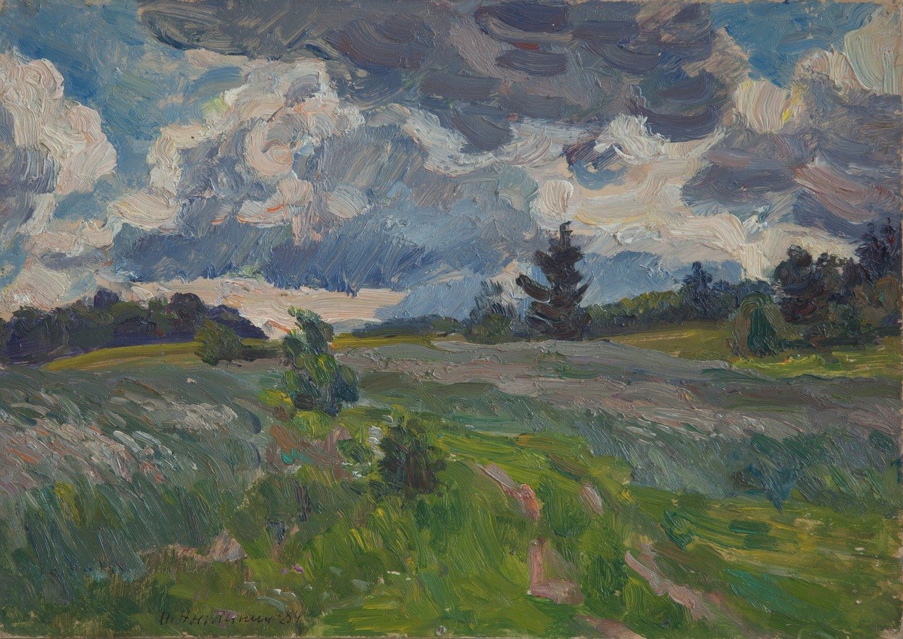 Б/Н. 1984г. Картон, масло. 31,5х44,5