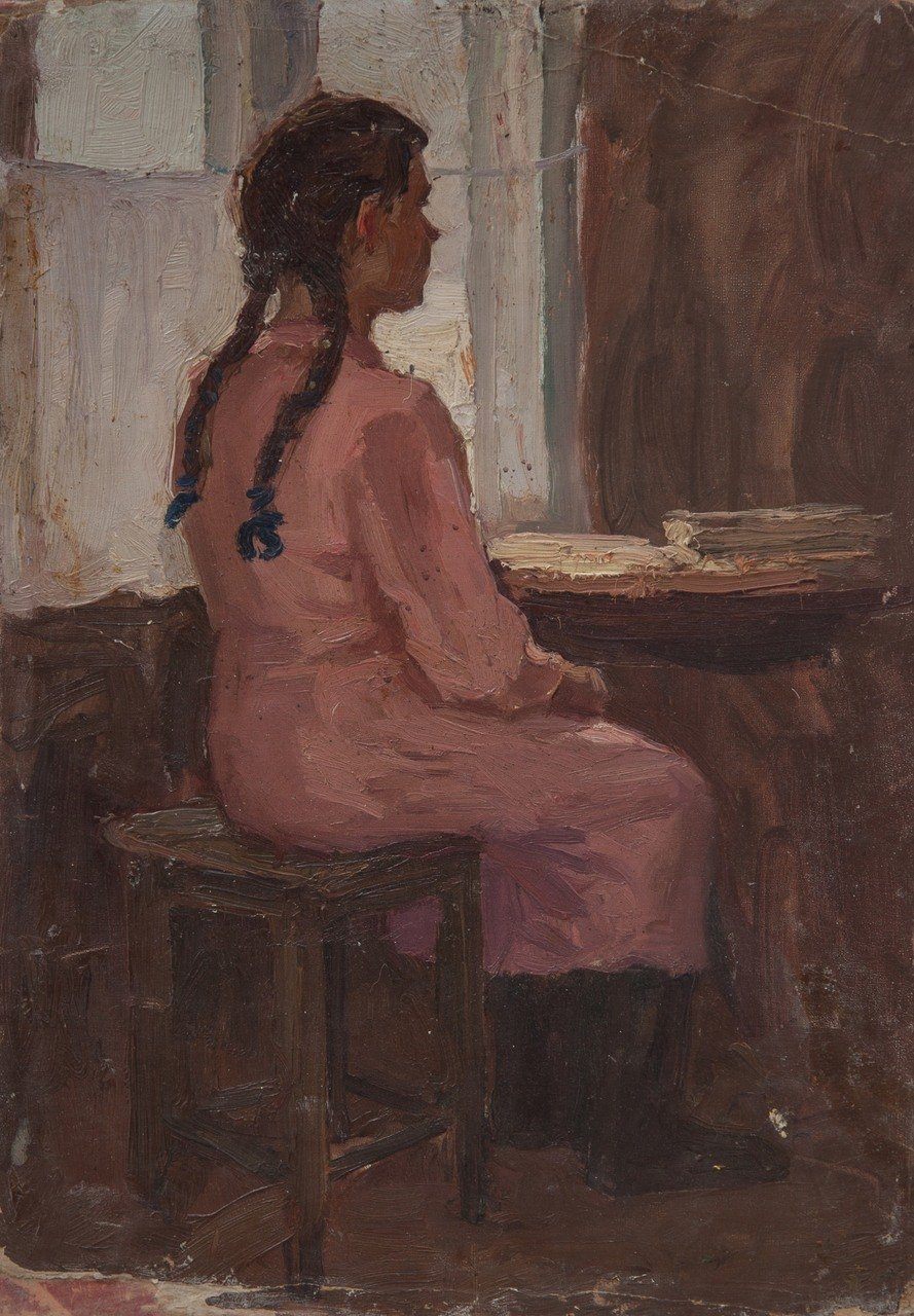 Б/Н. 1953г. Оргалит, масло. 50х35