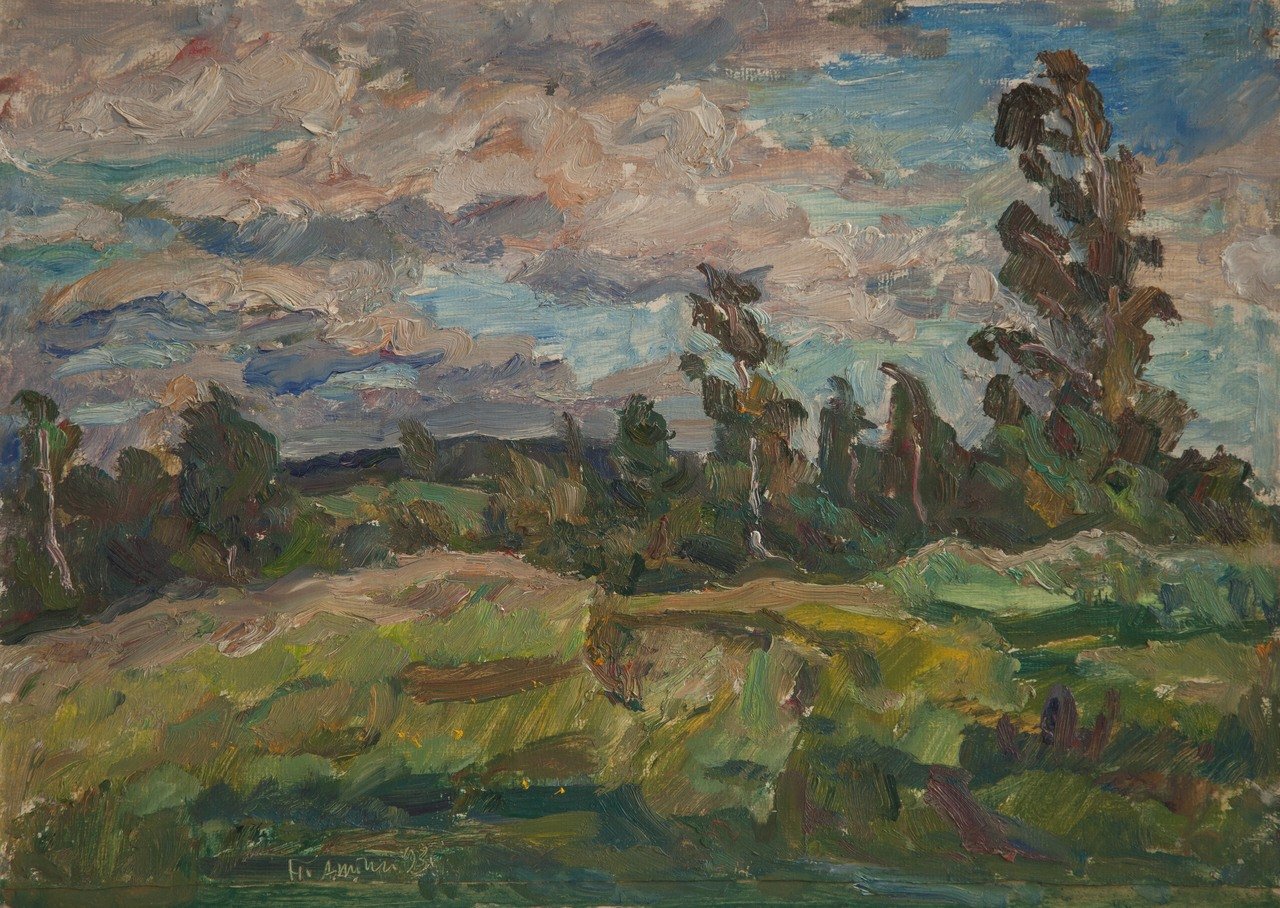 Б/Н. 1993г. Оргалит, масло. 36х49,5