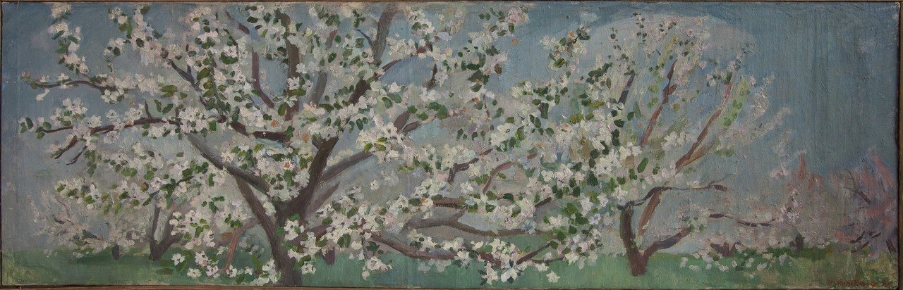 Цветущий сад. 1948г. Холст, масло. 50х158